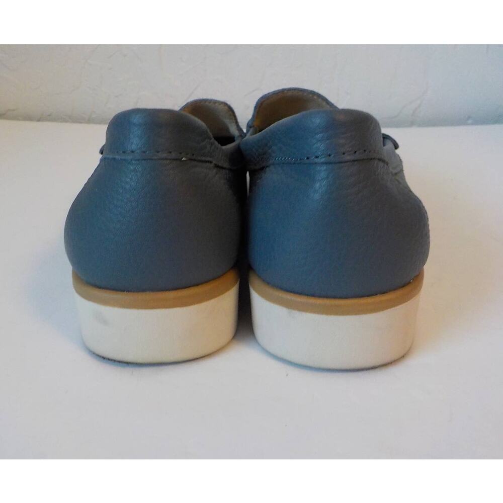 White Mountain Women 7.5 M Blue Comfort Shoes Leather Astella Slip On Wedge - Picture 4 of 10